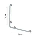 Corrimano angolare di sicurezza 78 x 78 cm per disabili colore bianco - immagine 3