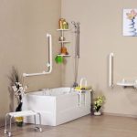 Corrimano angolare di sicurezza 78 x 78 cm per disabili colore bianco - immagine 4
