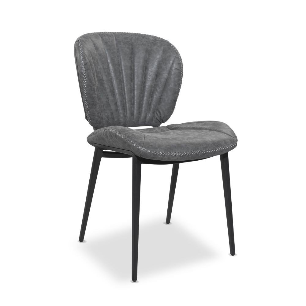 55421.jpg Sedia Elice colore grigio chiaro gambe in metallo colore nero set 2 pezzi - immagine 1