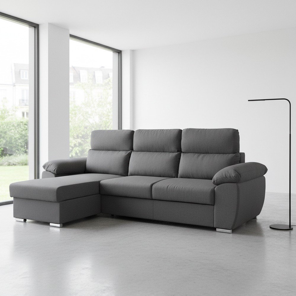 56000.jpg Divano Como II con penisola contenitore grigio Twist20 - immagine 1