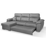 Divano Como II con penisola contenitore in tessuto giulia9713 grigio - immagine 4