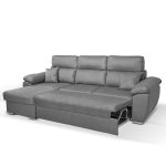 Divano Como II con penisola contenitore in tessuto giulia9713 grigio - immagine 5