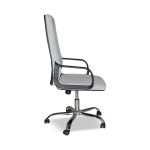 Poltrona da ufficio CR106H in tessuto grigio e base cromata - immagine 6