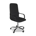 Poltrona da ufficio CR106H in tessuto nero e base cromata - immagine 2
