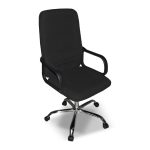 Poltrona da ufficio CR106H in tessuto nero e base cromata - immagine 4