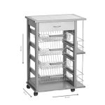 Carrello Vesuvio con cassetto e portabottiglie bianco - immagine 2