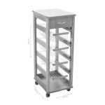 Carrello Vesuvio salvaspazio con piano in legno bianco - immagine 2
