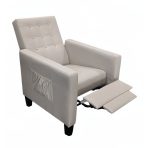 Poltrona Malea recliner 4 punti massaggianti in tessuto beige - immagine 2