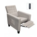 Poltrona Malea recliner 4 punti massaggianti in tessuto beige - immagine 3