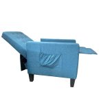 Poltrona Malea recliner 4 punti massaggianti in tessuto blu - immagine 5