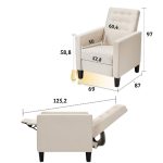 Poltrona Malea recliner 4 punti massaggianti in tessuto blu - immagine 7
