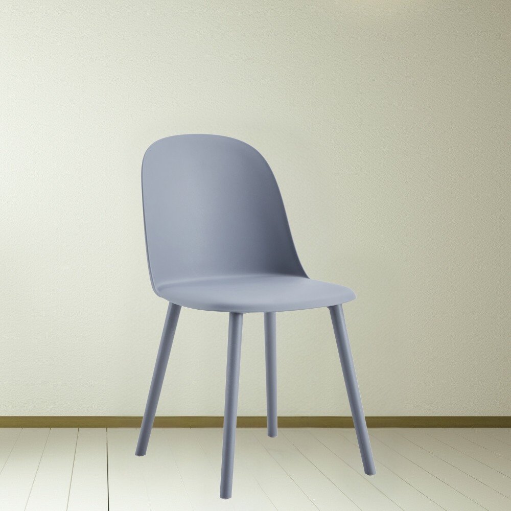 56760.jpg Sedia Opale in polipropilene 55.5x44xH80 cm colore grigio scuro set 4 pezzi - immagine 1