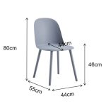 Sedia Opale in polipropilene 55.5x44xH80 cm colore grigio scuro set 4 pezzi - immagine 4