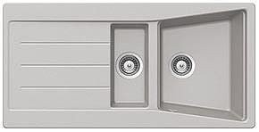56917.jpg Lavello Smeg LS102AL 100x500 cm 1+1/2 vasche con gocciolatoio reversibile alluminio - immagine 1