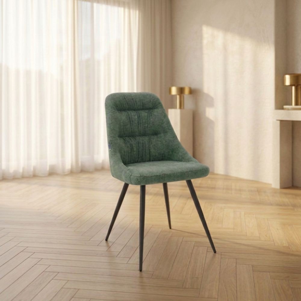 57143.jpg Sedia imbottita Cascade in tessuto colore verde set 2 pezzi - immagine 1