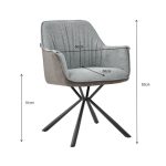 Sedia imbottita Comet con retro elephant e seduta grigia set 2 pezzi - immagine 5