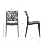 Sedia Tree in polipropilene rinforzata con fibra di vetro colore grigio metal certificate CATAS Made in Italy set 4 pezzi - immagine 2