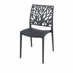 Sedia Tree in polipropilene rinforzata con fibra di vetro colore grigio metal certificate CATAS Made in Italy set 4 pezzi - immagine 4
