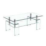 Tavolino Gelso con doppio piano in vetro temperato 100x55x44 H cm. - immagine 3