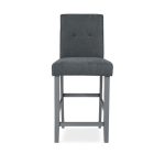 Sgabello Alex in legno colore grigio con seduta in tessuto grigio - immagine 2