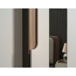 Camera da letto Loana con letto imbottito contenitore e armadio 6 ante con specchi colore cashmere biscotto - immagine 7
