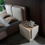 Camera da letto Loana con letto imbottito contenitore e armadio 6 ante con specchi colore cashmere biscotto - immagine 8