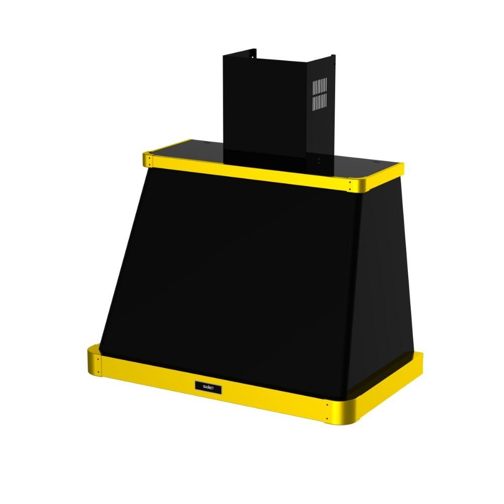 58439.jpg Samet cappa da parete 90 cm. Era 90 colore nero con cornice bronzo - immagine 1