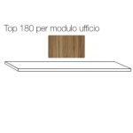 Top 180x45 per modulo ufficio Ibisco noce naturale - immagine 2