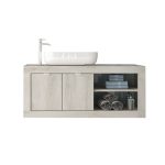 Mobile bagno sospeso Basic110 colore pino bianco - immagine 5