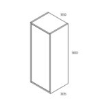 Pensile bagno Push 35x30.5x80 1 anta con 2 ripiani interni colore nero opaco - immagine 2