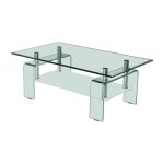Tavolino Crystal in vetro temperato 100x60x39 cm. - immagine 2