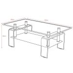 Tavolino Crystal in vetro temperato 100x60x39 cm. - immagine 3