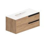 Mobile bagno sospeso Modular con due cassettoni 100x45x50 cm colore rovere miele - immagine 2