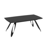 Tavolo allungabile Merkur con top e gambe colore nero - immagine 2