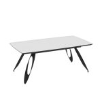Tavolo allungabile Merkur con top bianco frassinato e gambe colore nero - immagine 2