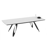 Tavolo allungabile Merkur con top bianco frassinato e gambe colore nero - immagine 6