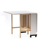 Tavolo salvaspazio Trio pieghevole 140x90x78 cm colore bianco frassinato - immagine 5