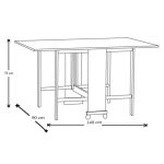 Tavolo salvaspazio Trio pieghevole 140x90x78 cm colore bianco frassinato - immagine 7