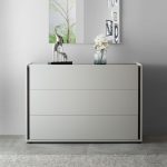 Camera da letto Mirelle colore grigio perla e ossido grigio scuro con armadio 6 ante a specchi e letto contenitore - immagine 3