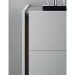 Camera da letto Mirelle colore grigio perla e ossido grigio scuro con armadio 6 ante a specchi e letto contenitore - immagine 5