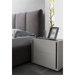 Camera da letto Mirelle colore grigio perla e ossido grigio scuro con armadio 6 ante a specchi e letto contenitore - immagine 6
