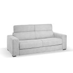 Divano letto Crien 3 posti poggiatesta reclinabili colore Luna 19 grigio chiaro piedini quadrati - immagine 7