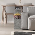 Tavolino da salotto Homemania in colore lagina effetto marmo grigio - immagine 2