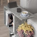 Tavolino da salotto Homemania in colore lagina effetto marmo grigio - immagine 3