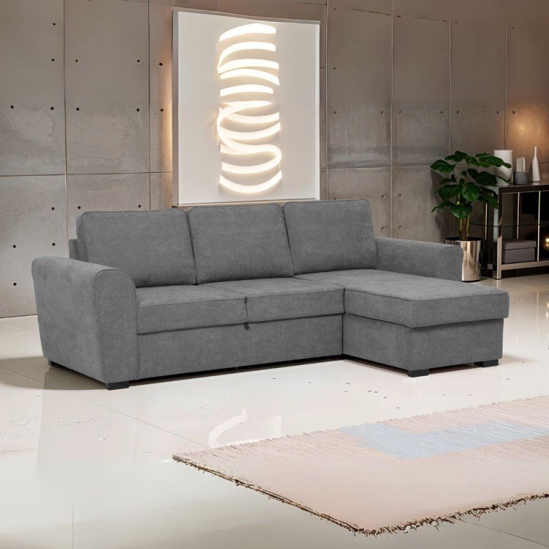 61216.jpg Divano letto corner reversibile Aston con contenitore in tessuto C1705 Ash grigio - immagine 1