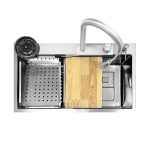 Lavello incasso SA3541 una vasca 75x45 cm. completo di accessori colore inox - immagine 2