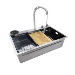 Lavello incasso SA3541 una vasca 75x45 cm. completo di accessori colore inox - immagine 3