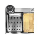 Lavello incasso SA3541 una vasca 75x45 cm. completo di accessori colore inox - immagine 4