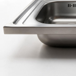 Lavello da appoggio SA46 due vasche con gocciolatoio sinistro 120x60cm. inox - immagine 3