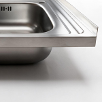 Lavello da appoggio SA46 due vasche con gocciolatoio sinistro 120x60cm. inox - immagine 4